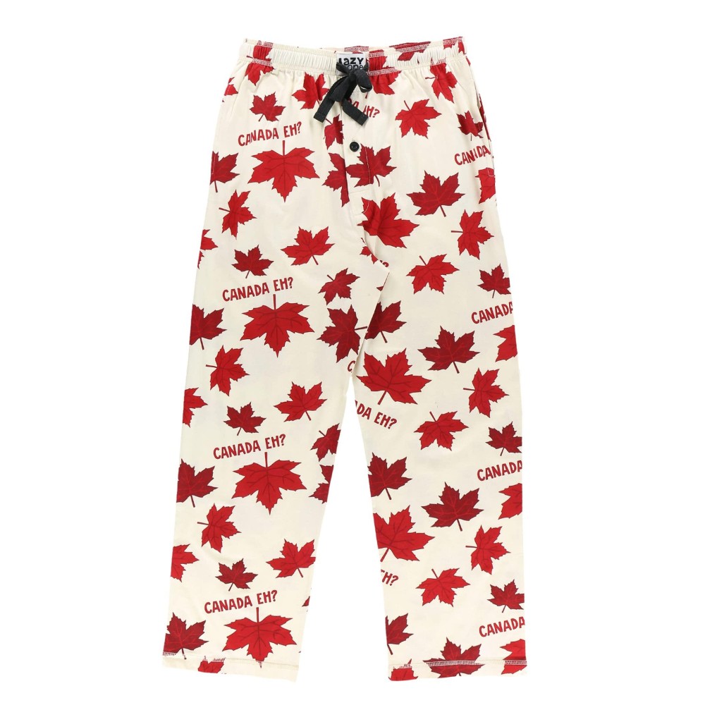 Lazy One Pajama Pants For Men, Mens Separate Bottoms, Lounge Pants, Funny (Canada Eh, Large)