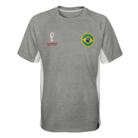 Outerstuff Mens Standard Fifa World Cup Panelled Raglan Short Sleeve Top, Heather Grey, Xx-Large