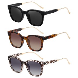 Polarized Sunglasses For Women Men Classic Square Sunglasses Retro Trendy Shades Sun Glasses Uv400 Protection Lens