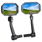 Briskmore Bar End Bike Mirrors, High-Definition Convex Glass Lens For E-Bike Handlebars, Scratch Resistant, Safe Rearview 1 Pair Bicycle Mirror Bt-015(Right And Left Side)
