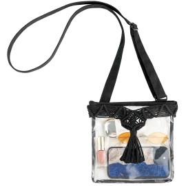 Mkono Clear Purse For Women Stadium Approved Clear Concert Bag Crossbody With Tassel Fanny Pack For Sport Events Concert Festival