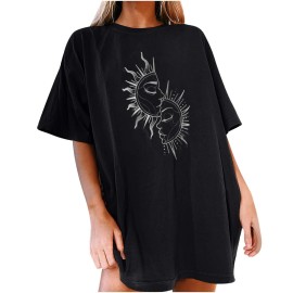 Western Halloween Shirts For Women Skeleton Graphic Tshirts Short Sleeve Grunge Clothes Oversized Loose Fitted Tops