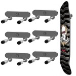 Ezbnb 6 Packs Skateboard Wall Mount Aluminum Skateboard Hanger For Skateboard Deck Display Skateboards Storage Horizontal Floats Vertically