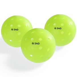 A11N S40 Outdoor Pickleball Balls- Usapa Approved, 3-Pack, Neon Green