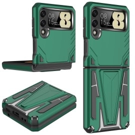 Ikazz Galaxy Z Flip 3 Case,Samsung Z Flip 3 Cover,Military Grade Heavy Duty Shock Proof Cover With Hinge Protection Full Body Rugged Protective Phone Case For Samsung Galaxy Z Flip 3,Dark Green