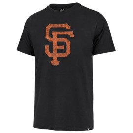 MLB Men's Distressed Imprint Match Team Color Primary Logo Word Mark T-Shirt (San Francisco Giants Black, Small)