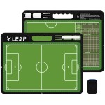 Leap Soccer Coach Board Premium Coaches Clipboard Double Side Design With Full Half Court And Dry Erase Marker Pen Coaching Board Great For Coaches Kids, Community, High School Team