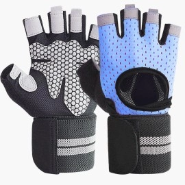 Workout Gloves For Men Workout Gloves Women, Weight Lifting Gloves Gym Gloves For Men, Exercise Gloves Work Out Gloves Weightlifting Gloves Gym Accessories For Men (Blue, Xl)