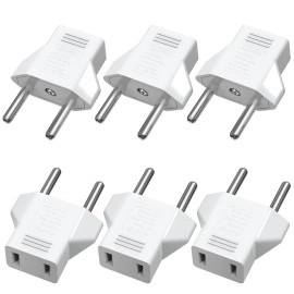 European Travel Plug Adapter, Small Travel Adapters Us To Europe (Not For Uk) Italy France Spain Greece, International Power Outlet Converter American To Eu Travel Essentials Accessories