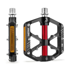 Mzyrh Mountain Bike Pedals,Bicycle Pedals With Reflectors,Lightweight Aluminum Alloy Mtb Pedals 3 Sealed Bearings Bicycle Platform Pedals 9/16