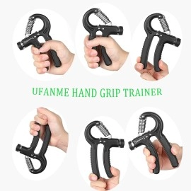 Ufanme Hand Grip Strengthener, Grip Strength Trainer, 22-133 Lbs Adjustable Resistance Forearm Exerciser Workout For Rehabilitation Athletes Climbers Musicians - 3 Pack