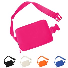 Tdiffun Fanny Packs For Women Men, Fashion Waist Pack Small Belt Bag With Adjustable Strap For Running, Travel And Hiking, Hot Pink