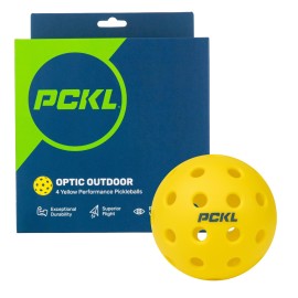 Pckl Optic Speed Pickleballs Indoor & Outdoor 4 Balls Built To Usapa Specifications (Outdoor Yellow)