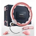 Smart Weighted Hula Ring Hoops, Hula Circle Detachable Fitness Ring With 360 Degree Auto-Spinning Ball Massage, Gymnastics, Adult Fitness For Weight Loss (Pink)