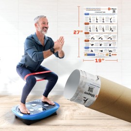 Lifepro Whole Body Vibration Plate Workout Poster - Comprehensive Vibration Plate Exercise Machine Exercise Poster with Training Suggestions & Detailed Instructions in Convenient Workout Chart