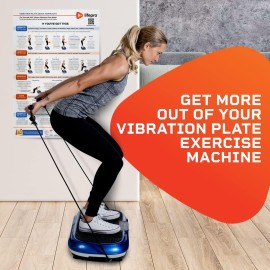 Lifepro Whole Body Vibration Plate Workout Poster - Comprehensive Vibration Plate Exercise Machine Exercise Poster with Training Suggestions & Detailed Instructions in Convenient Workout Chart