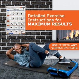 Lifepro Whole Body Vibration Plate Workout Poster - Comprehensive Vibration Plate Exercise Machine Exercise Poster with Training Suggestions & Detailed Instructions in Convenient Workout Chart