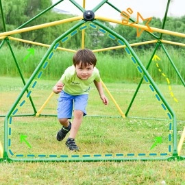 Merax 12Ft Climbing Dome Outdoor Dome Climber For Kids 3-10 Supporting 1000 Lbs Easy Assembly Playground Jungle Gym Backyard Play Equipment (12Ft Climbing Dome)