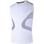 Coolomg Youth Baseball Padded Shirt Kids Chest Protector Rib Heart Guard Sternum Protection For Football Softball Lacrosse Goalies White L