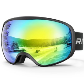 Rioroo Ski Goggles Snowboard Goggles For Men Women Adults Youth,Over Glasses Otg/100% Uv Protection/Anti-Fog/Wide Vision