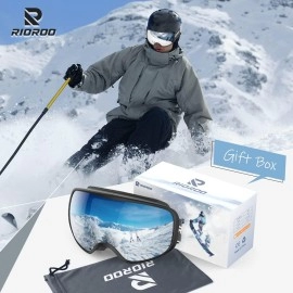 Rioroo Ski Goggles Snowboard Goggles For Men Women Adults Youth,Over Glasses Otg/100% Uv Protection/Anti-Fog/Wide Vision