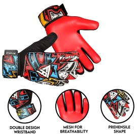 Being Fit Goalie Gloves With 4Mm Latex Finger Spine Protection With Double Layer Wrist Protection Goalkeeper Gloves For Kids, Soccer Goalie Gloves For Youth & Adult With Strong Grip