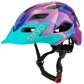 Kids Helmet, Sifvo Kids Bike Helmet Boys And Girls Bike Helmet With Cool Visor Helmet For Kids 5-14, Kids Bike Helmets Youth Bike Helmet Adjustable & Lightweight 50-57Cm (Colorful Uk1)