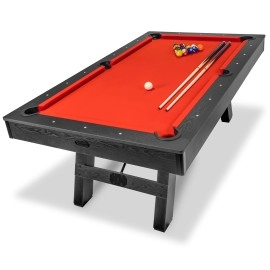 Gosports 7 Ft Pool Table With Wood Finish - Modern Billiards Table With 2 Cue Sticks, Balls, Rack, Felt Brush And Chalk - Choose Your Style