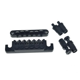 Kaish Black Guitar Roller Saddle Bridge Tune-O-Matic Bridge With Tp-6 Style Lp Stopbarbridge Tailpiece For Epiphone Les Paul Lpsgdotes Guitars With M8 Threaded Posts