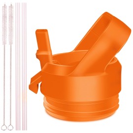 Straw Cap For Yeti Rambler Bottle And Rtic Bottle, Straw Lid With 2 Straws And 2 Brushes (King Crab)