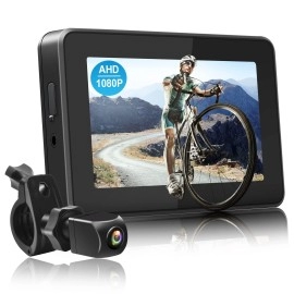 PARKVISION Bike Mirror,1080P AHD Bicycle Rear View Camera with 4.3''Screen,360