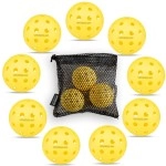 Vinsguir 12-Pack Outdoor Pickleball Balls-40 Holes Pickleball Ball, High Elasticity & Durable Yellow Pickle Balls Set For All Style Pickleball Paddle