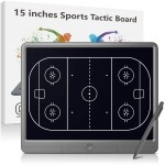Tugau Hockey Tactic Board 15 Inch,Hockey Coaching Electronic Practice Board, Portable Erasable Pro Strategy Board For Training Teaching Competition Command,Tactical Drawing Tablet Coach Gifts