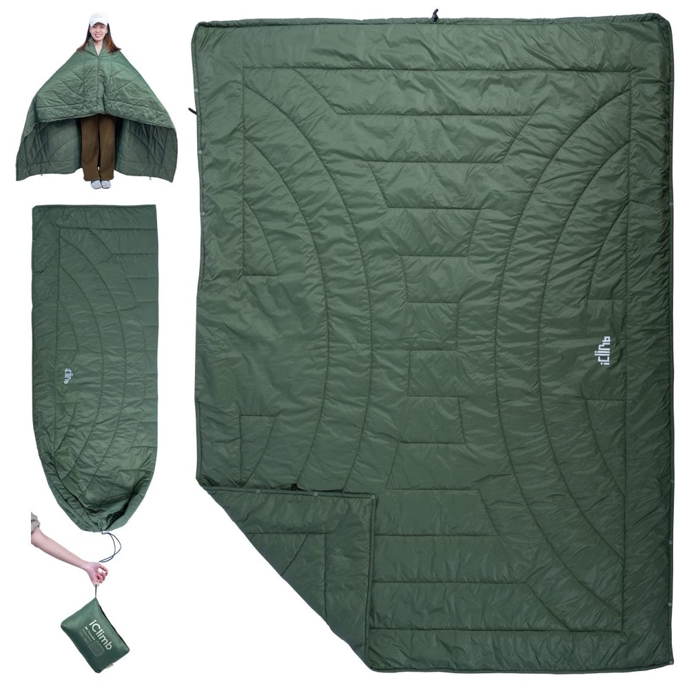 Iclimb 3M Thinsulate Insulation Warm Camping Blanket Ultralight Compact (Green)
