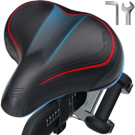 Crostice Wide Bike Seat Compatible With Peloton Bike & Bike Plus, Upgraded Comfort Bike Seat Cushion For Women & Men & Old, Extra Oversized Saddle Seat Cover Pad Replacement, Accessory For Bike