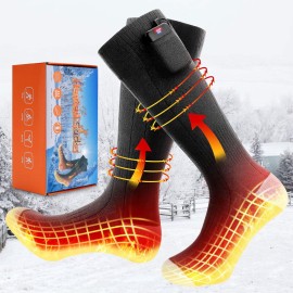 Heated Socks For Men Women - Yeluft 4500Mah Rechargeable Washable Electric Heated Socks For Women Foot Warmer Thermal Socks With Washing Bag For Hunting Camping Skiing Winter Sports Outdoors - Black