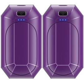 Hand Warmers Rechargeable, Dnaleao 2 Pack 4000Mah Electric Portable Pocket Heater, Heat Therapy Great For Outdoors, Hunting, Golf, Camping, Warm Gifts(Purple)