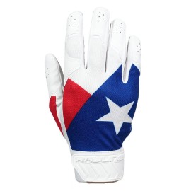 Rawlings 5150 Flag Country Batting Gloves Limited Edition Adult, Texas, Small