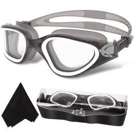Win.Max Polarized Swimming Goggles Swim Goggles Anti Fog Anti Uv No Leakage Clear Vision For Men Women Adults Teenagers (Transparent Black&White/Non-Polarized/Clear Lens)