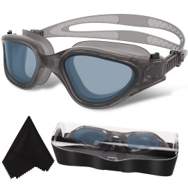 Win.Max Polarized Swimming Goggles Swim Goggles Anti Fog Anti Uv No Leakage Clear Vision For Men Women Adults Teenagers (Transparent Black/Non-Polarized/Smoke Lens)