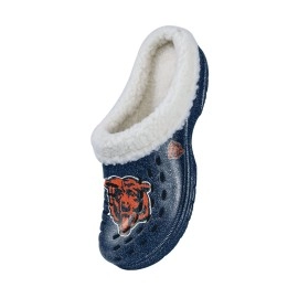 Chicago Bears NFL Womens Sherpa Lined Glitter Clog - M