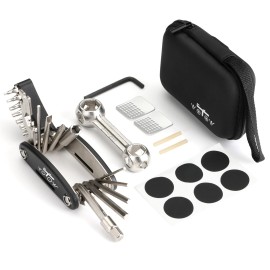 Wotow Bike Repair Tool Kit - 21 In 1 Bicycle Multitool With Bone Wrench Portable Mountain Bike Tool Kit Riding Emergency Maintenance, Hex Key Wrench & Bike Tube Patch Kit & Tire Lever (21 In 1+Bone)
