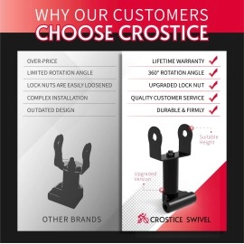 Crostice Swivel Arm Compatible with Peloton Bike,(Upgraded Modles) Pivot for Off-Bike Workout, 360