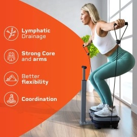 Lifepro Vibration Plate Exercise Machine with Waist-Level Handlebar & Magnetic Acupoints - Powerful Arm Fitness & Recovery Vibration Platform & Whole Body Vibration Machine for Beginners