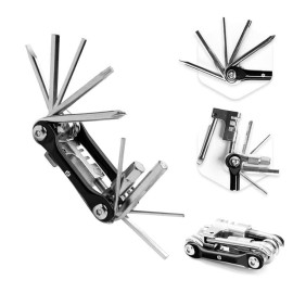 Bike Multitool - Bike Tool Kit -12 In 1 Lightweight Stainless Steel Bicycle Multi Tool - Safety Locking, Survival Gear With Hex Key, Screwdriver, Chain Cutting Tool By Hayvenhurst