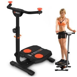 Squatz Twist And Shape Foldable Ab Exercise Machine, Double Pully Design Anti-Skid Handle Spin Plates, Targets Lower Body, Stomach, Gut, Glutes, Buttocks, Hips, Waist, Thighs More
