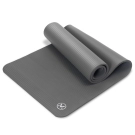 Alinco Amv110 Training Mat, Thickness: 0.4 Inches (10 Mm) With Band, Pilates, Stretch, Yoga Mat, Exercise Mat, Performance Mat, Mivios Monochrome Light Gray