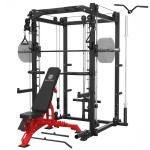 Major Lutie Smith Machine With Weight Bench, Sml01 1600Lbs Power Cage With Cable Crossover Machine, And More Cable Attachments, Black