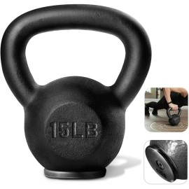 Yes4All Protect Floor Kettlebell Cast Iron Rubber Base - 15 Lbs