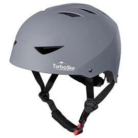 Turboske Skateboard Helmet, Bmx Helmet, Multi-Sport Helmet, Bike Helmet For Kids, Youth, Men, Women (Gray, Lxl (228-24))